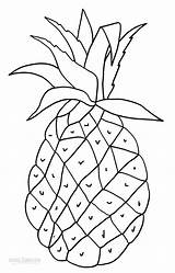 Pineapple Coloring Pages Printable Kids Cool2bkids Print Fruit Pineapples Cute sketch template