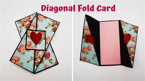 diagonal fold card tutorial card  scrapbook explosion box handmade card