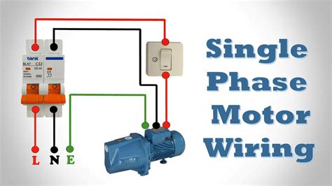 single phase motor wiring single phase motor connection  switch house wiring youtube
