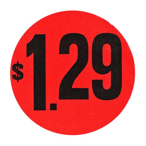 large price point price tag labels   red  black print