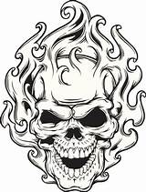 Skull Flaming Drawing Flames Coloring Pages Skulls Drawings Tattoo Screaming Stencil Vector Cool Crown Evil Getdrawings Istockphoto Clipart Email Silhouette sketch template
