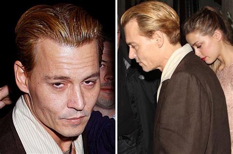 johnny depp looks worse for wear and shows off bizarre new blonde hair on date with amber heard