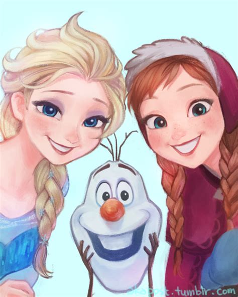 Elsa Anna And Olaf Frozen Fan Art 37587982 Fanpop