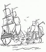 Coloring Pirate Ship Pages Printable Print sketch template