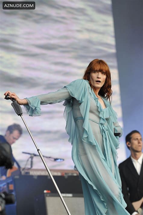 florence welch pokies in a see thru bra at british summer