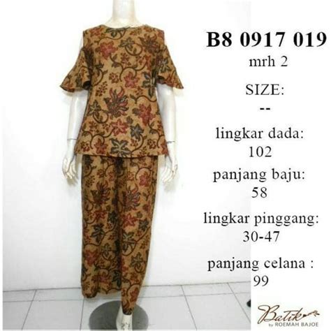 Baju Batik Setelan Wanita Setelan Celana Dan Blus Cewe Setelan Batik
