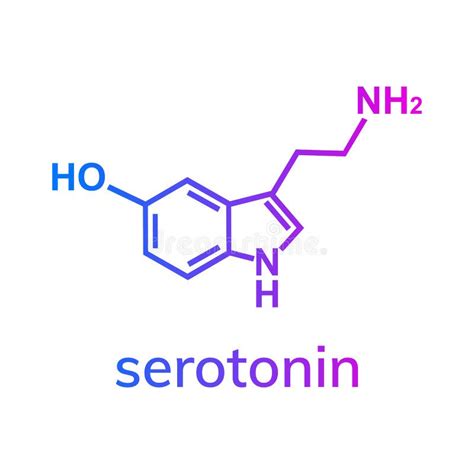 frmula qumica de la serotonina ilustracion del vector ilustracion de molecula icono