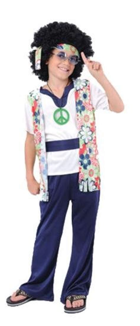 childrens boys hippie costume    hippy fancy dress  outfit