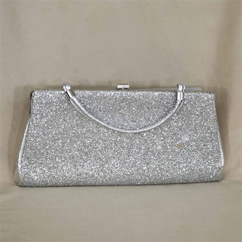 silver glitter evening purse clutch bag vintage silver etsy glitter bag silver clutch purse