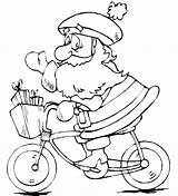 Craciun Coloring Colorat Pere Papai Velo Kleurplaat Bicicleta Babbo Bicycle Joyeux Kerstman Colorare Planse Kleurplaten Nostime Kerst Riscos Felicitari Plansa sketch template