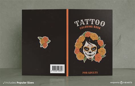 mexican girl tattoo coloring book cover design vector