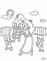 Coloring Slide Children Down Go Pages Drawing Printable sketch template