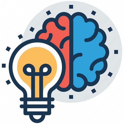 brain bulb bright mind creative mind glowing mind innovation icon