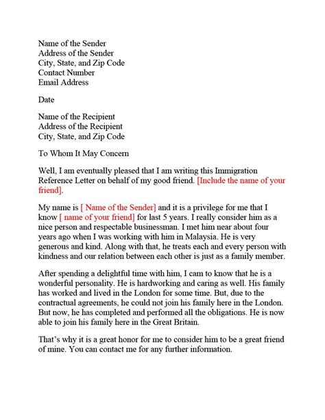 character reference  immigration letter examples inspirational