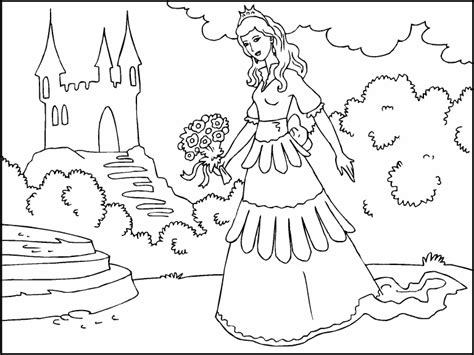 princess  bouquet coloring page coloring pages