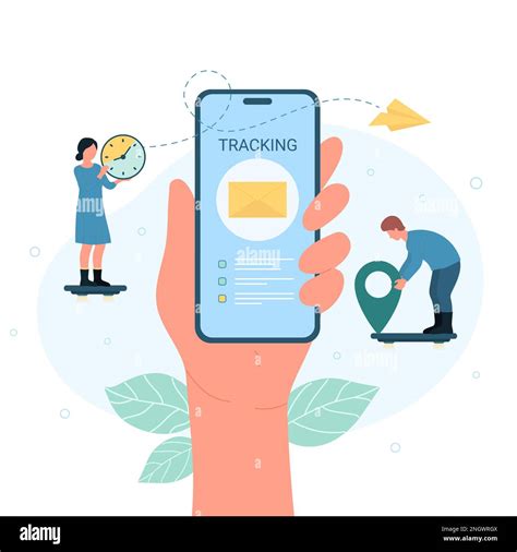 mail tracking vector illustration cartoon tiny people track delivery