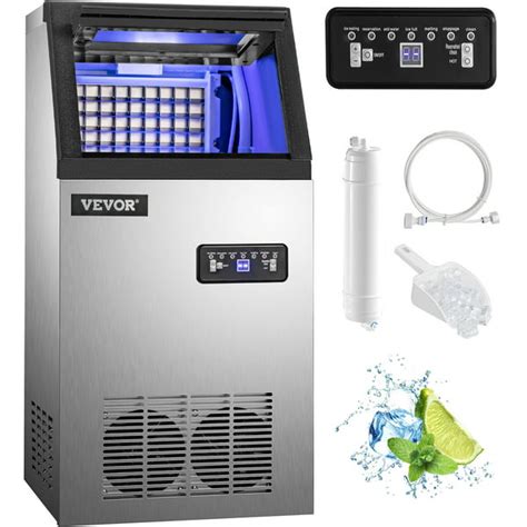 Vevor 110v Commercial Ice Maker 110 Lbs 24h With 22lbs Storage 5x8