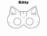 Mask Halloween Masks Coloring Pages Cat Printable Face Drawing Templates Print Kitty Kids Animal Color Craft Maske Children Sheet Holidays sketch template