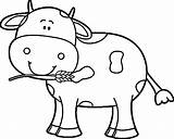 Cow Coloring Pages Animal Kids Cute sketch template