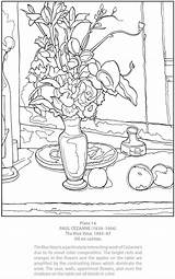 Cezanne Paul Coloring Clipart Pages Dover Publications Vase Book Color Blue Clipground Doverpublications Adult Masterworks Own Colouring Sheets sketch template