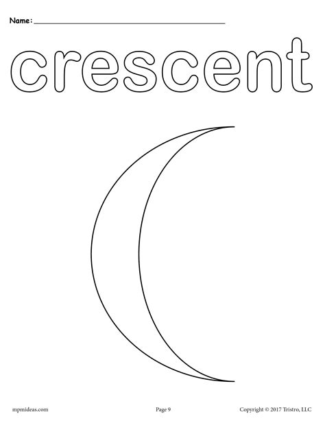 crescent coloring page   shape coloring pages shapes