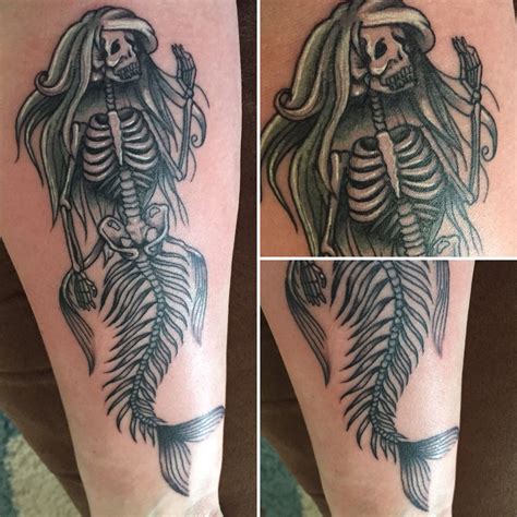 Mermaid Tattoos Skeleton Tattoos Mermaid Skeleton