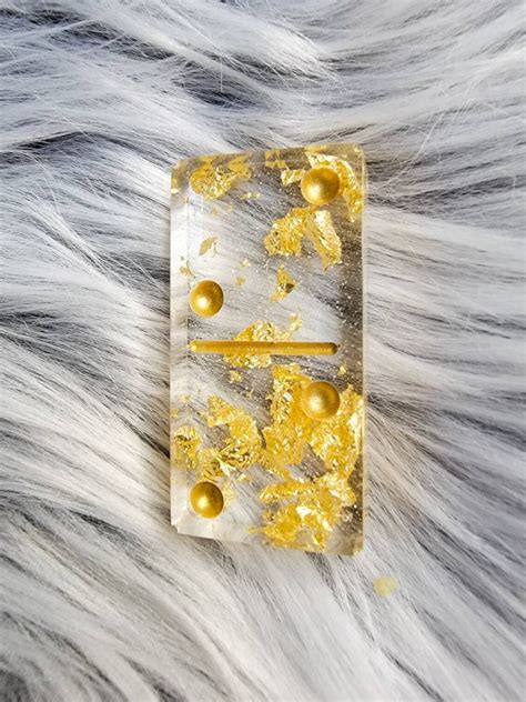 gold flake dominos set personalized gift handmade custom etsy