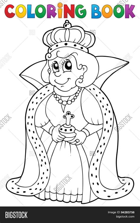 coloring book queen vector photo  trial bigstock