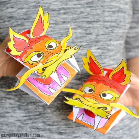 printable chinese dragon puppet easy peasy  fun