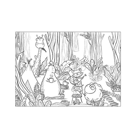 summer camp coloring page learn  big bear  bird