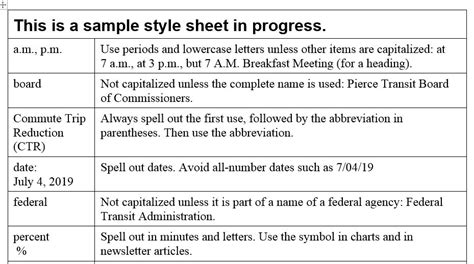 style sheet template