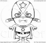 Super Girl Mad Clipart Cartoon Happy Outlined Coloring Vector Thoman Cory Royalty sketch template