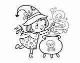 Potion Witch Coloring Little Halloween Coloringcrew sketch template