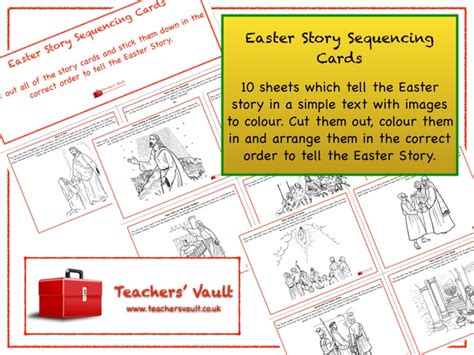 easter story sequencing cards teaching resources