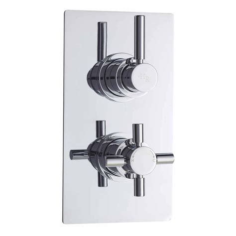 hudson reed chrome tec pura twin thermostatic shower valve with