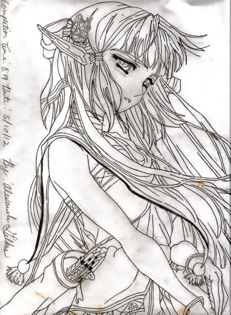 anime elf girl fantasy girl anime elf art