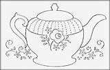 Teapot Tea Teapots Tazas Coloringhome Bordar Cuadros Freebie Hudsonsholidays Mano sketch template