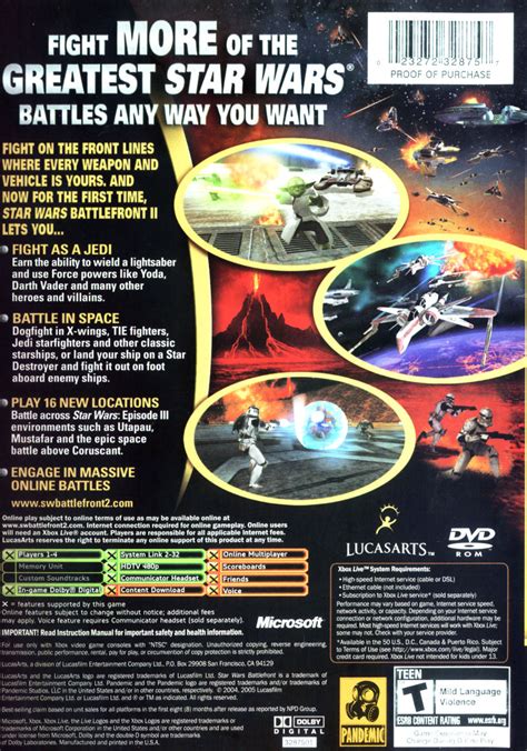 Star Wars Battlefront Ii 2005 Xbox Box Cover Art