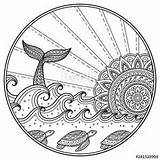 Coloring Mandalas Ocean Pages Mandala Adult Colouring Sunset Sea Waves Drawing Printable Ouvrir Mindful Relaxation Drawn Hand Designs Zentangle Choose sketch template