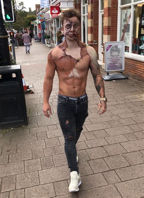 x factor s sam callahan strips for terrifying zombie make over daily star