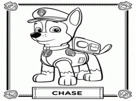 paw patrol colouring pages chase coloring home