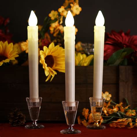 efavormart  pack  tall flameless candles white led candles  real