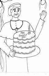 Coloring Xvi Pope Benedict John Birthday Emeritus sketch template