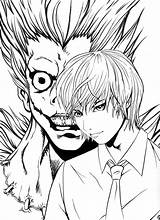 Colorir Ryuk Misa Ausmalbilder Pre02 Yagami Imprimir Lineart Quero Preto Spetri sketch template