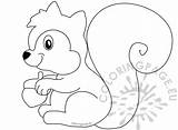 Squirrel Acorn Autumn Coloring sketch template