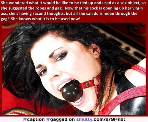 caption gagged submissive worried scared used degraded fucktoy anal tied slave slut