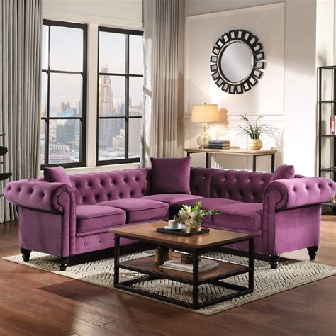high  living room chesterfield sofa  classic velvet rolled arm
