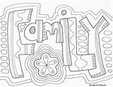Coloring Word Family Pages Reunion Doodle Sheets Printable Colouring Families Forever Adult Zentangle Color Kids Words Doodles Quote Tree Book sketch template