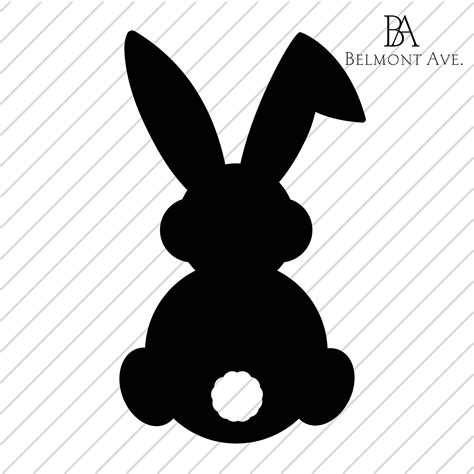 easter bunny silhouette svg png digital  rabbit etsy