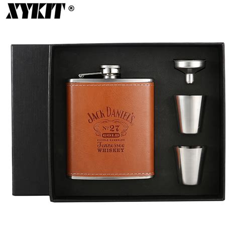 xykit oz luxury stainless steel alcohol hip flasks set whiskey bottle